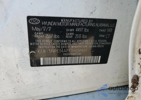 2018 Hyundai Sonata Sport z USA, uszkodzony, nr VIN 5NPE34AF3JH604489